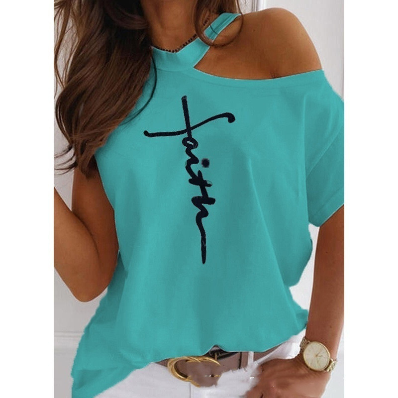 European Style Solid Color Short-Sleeved Casual T-shirt Women Summer New Round Neck Loose Blouse