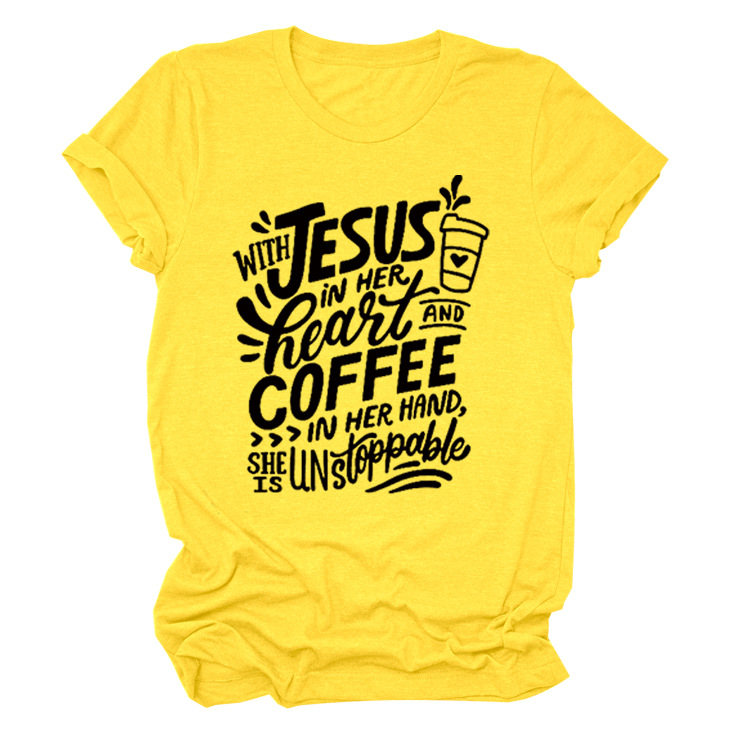 Letter Casual Loose Street Fashion Short Sleeve T-shirt