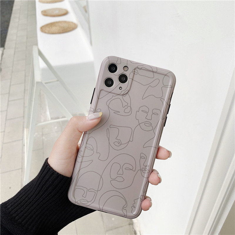 Compatible with Apple , Creative Personality Art Portrait Line Phone Case