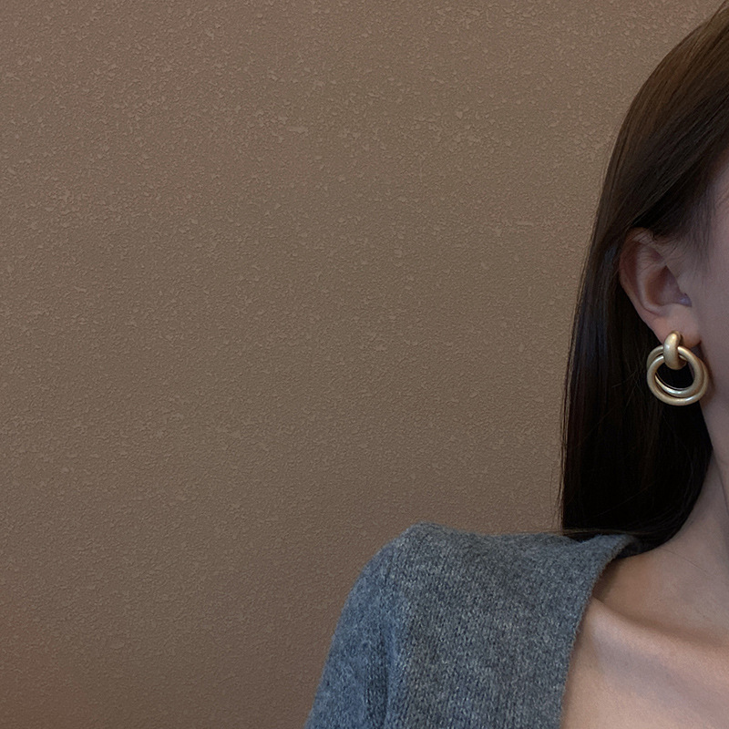 Creative Personality Geometric Metal Circle Earrings