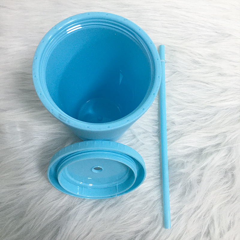Candy Color Double-layer Plastic Straw Cup