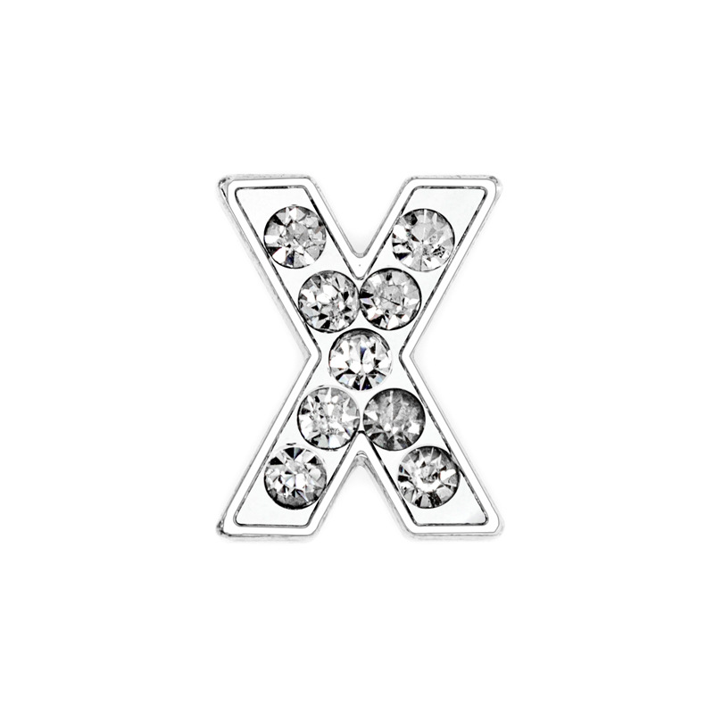 Rhinestone Alphabet Alloy Alphabet Bead Chain Jewelry Accessories