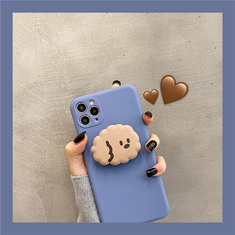 Compatible with Apple, Compatible with Apple , Korean Style Dog Bracket Suitable For Apple 11 Mobile Phone Shell Iphonex Anti-Fall 8plus 7p Soft Shell XR Female Xsmax