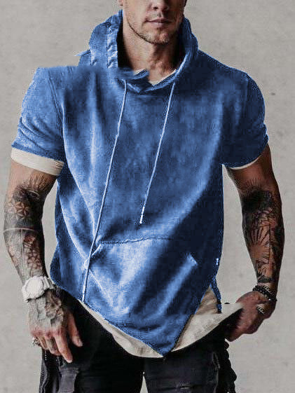 Casual Solid Color Pullover Hooded Men's Sweater