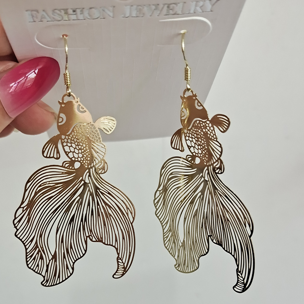 Koi Goldfish Ji Niche Earrings Personalized Fish Tail