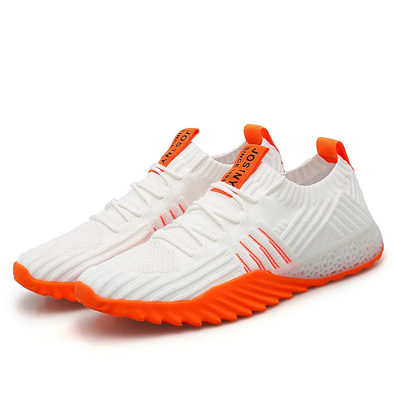 Flying Woven Mesh Breathable Sneakers - White