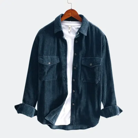 Corduroy Shirt Men Long Sleeved Thickened Retro