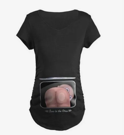 Baby Digital Printed Women's Maternity Cute Casual Tee Black - Shop at LoveMi