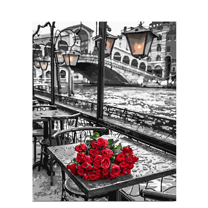 1 red rose on the table