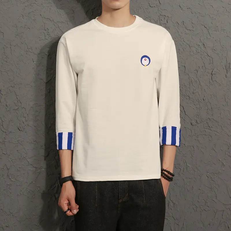 Quarter Sleeve Men's Loose T-Shirt Top Fashion Sweater Autumn