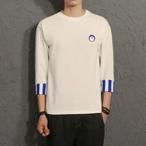 Quarter Sleeve Men's Loose T-Shirt Top Fashion Sweater Autumn