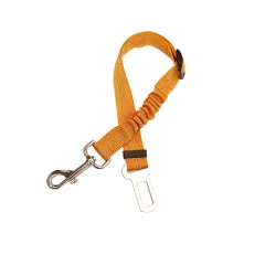 Adjustable Dog Seat Belt Dog Car Seatbelt Harness Leads Elastic Reflective Safety Rope - Orange - View 1