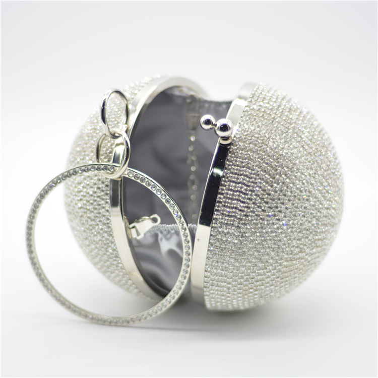 Mini Rhinestone Covered Ball Design Dinner Bag - Image 4