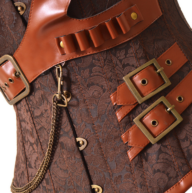 Title 7, Brown Brocade Tight Court Corset