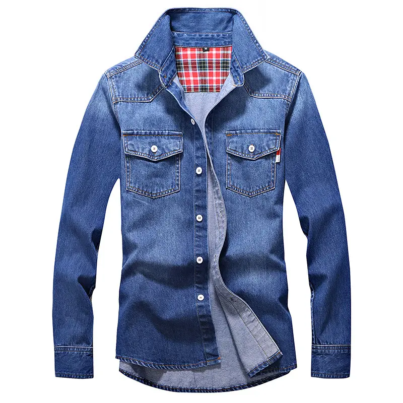 Denim Shirt Men Cotton Jeans Fashion Autumn