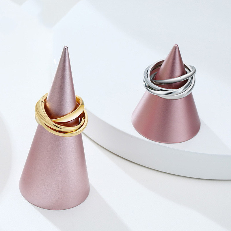 Small Joints Ladies Stacking Stainless Steel Four-ring Ring