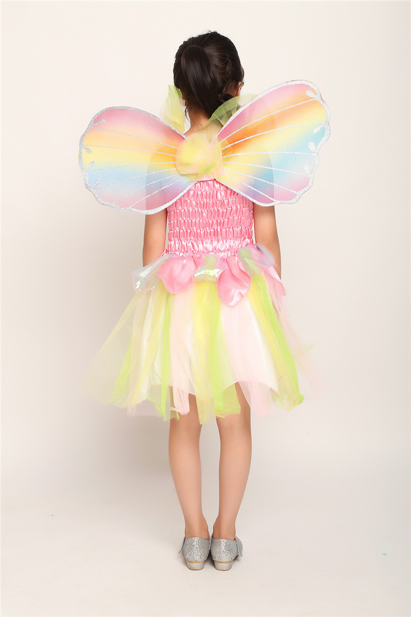 Princess Dress Cosplay Rainbow Angel Butterfly Elf Stage Costume