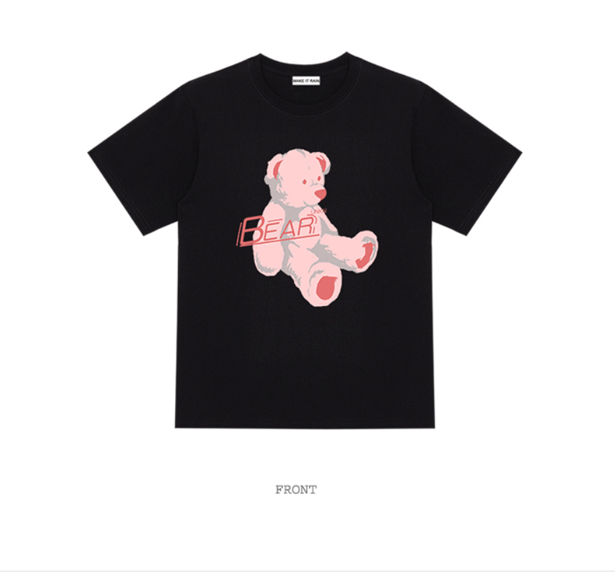 Cute Cartoon Bear Loose BF Wind Short Sleeve
