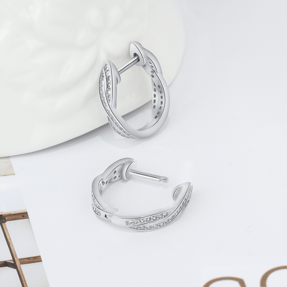 S925 Sterling Silver Stud Earrings Fashion Lady