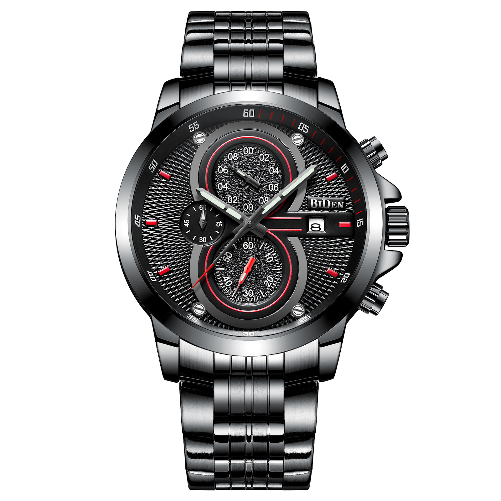 New Men's Business Fashion Stainless Steel Band Quartz Watch
