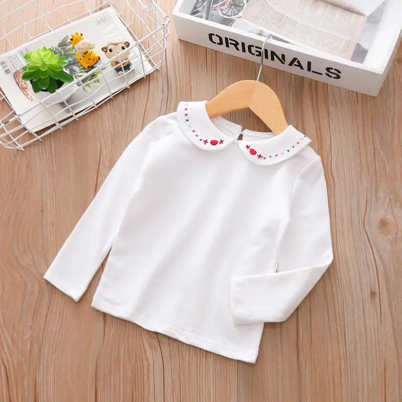 Children's Clothing Girls Doll Collar Long-Sleeved T-Shirt