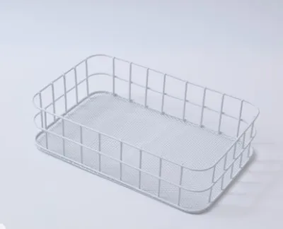 Creative Wrought Iron Ornaments Storage Basket Storage Basket Household Cleaning Debris Cosmetic Storage Basket White - Shop at LoveMi