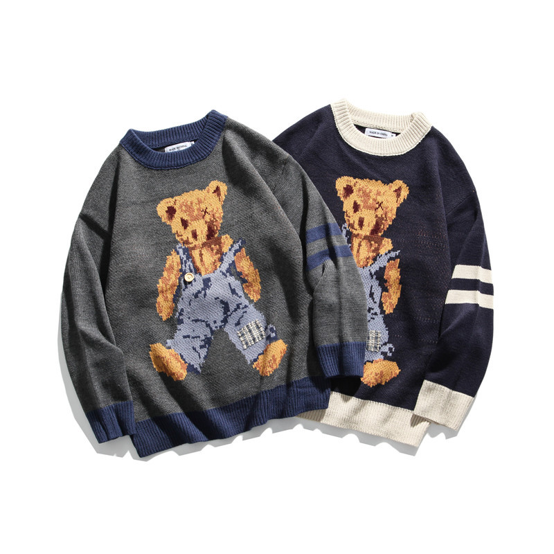 Title 7, Bear Harajuku Retro Trend Ins Sweater