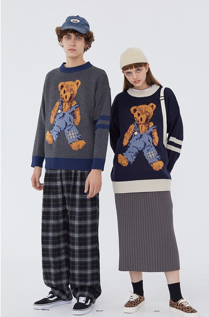 Title 5, Bear Harajuku Retro Trend Ins Sweater