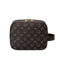 Portable Retro Printing Large-Capacity Clutch - Brown - View 1