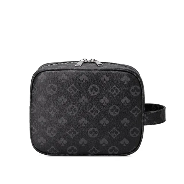 Portable Retro Printing Large Capacity Clutch Black - Shop at LoveMi