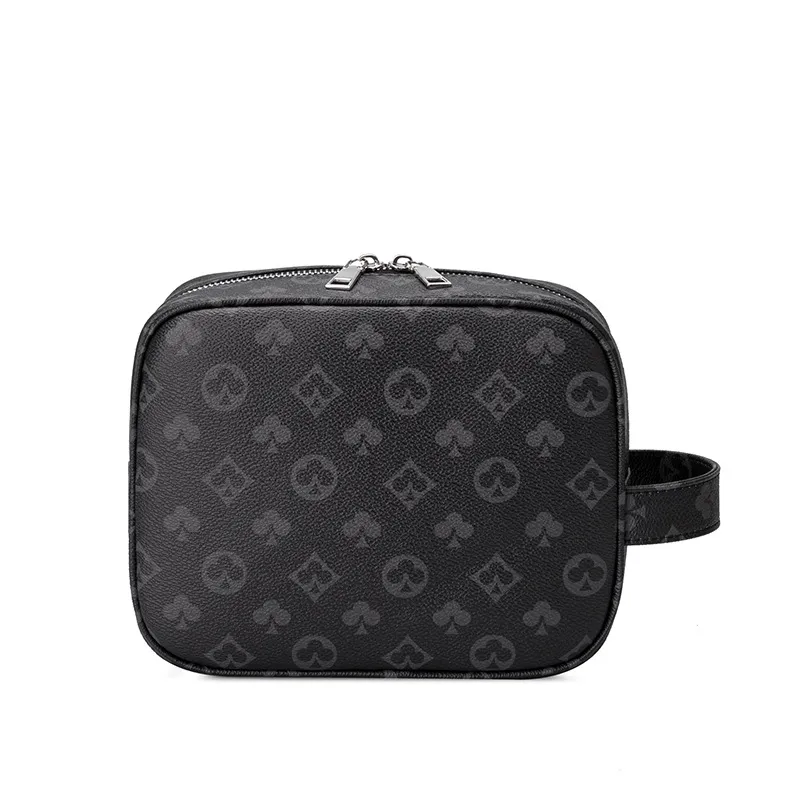 Portable Retro Printing Large-Capacity Clutch - Black