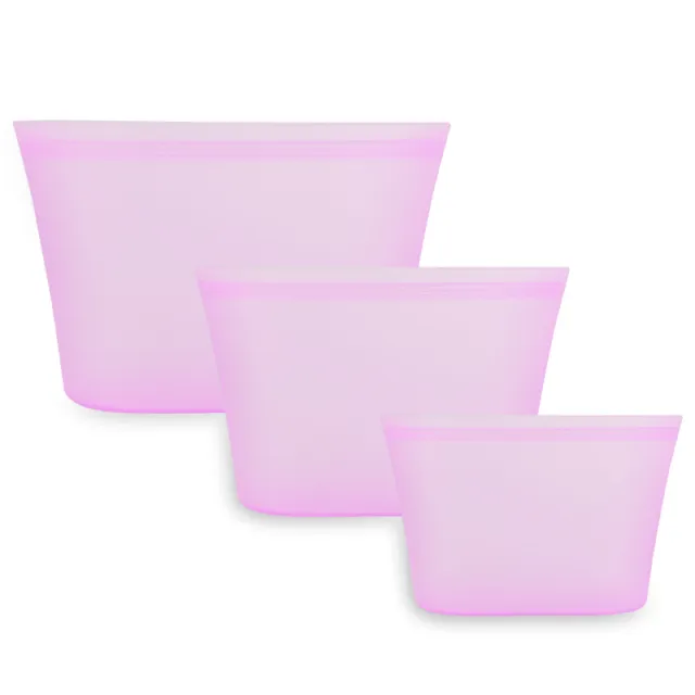 Food Silicone Bag Fresh keeping Storage Box Dishes Pink 3Pcs - Shop at LoveMi
