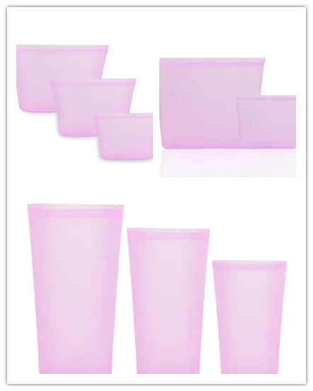 Food Silicone Bag Fresh keeping Storage Box Pink 8Pcs - Shop at LoveMi