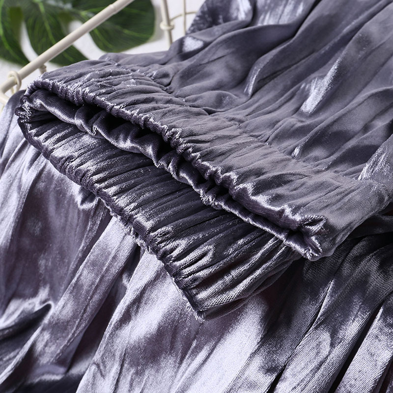 Title 3, High Waist Velvet Ruffled A-line Skirt. Experie...