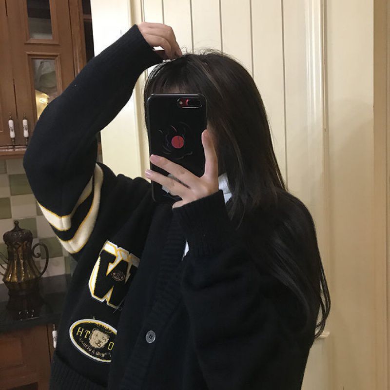 College Style Spring And Winter New Lazy Style Sweater Cardigan Women  