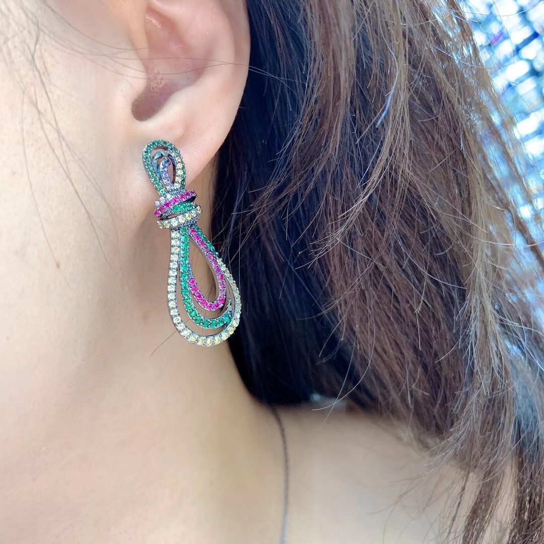 Full Diamond Earrings For Dinner Dress Accessories