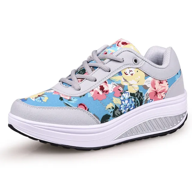 Swing Shoes Platform Sneakers Running Shoes Gray - Shop at LoveMi
