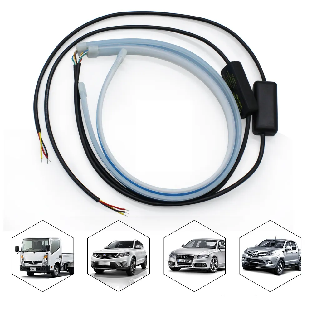 Led DRL Car Daytime Running Lights Flexible Waterproof Auto Turn Signal Yellow Brake Side Headlights Light Car Accessories – image 3