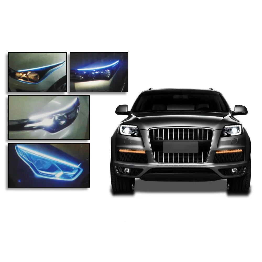 Led DRL Car Daytime Running Lights Flexible Waterproof Auto Turn Signal Yellow Brake Side Headlights Light Car Accessories – image 4