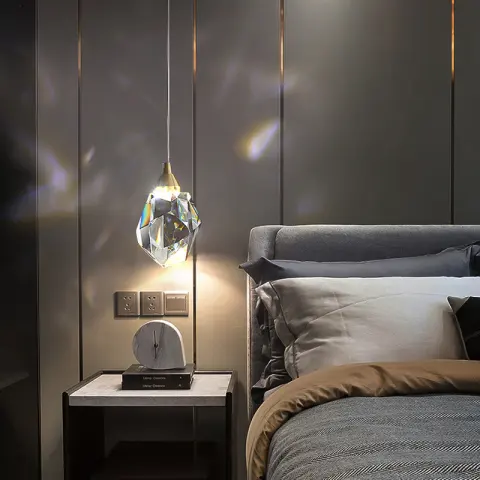 All Copper Light Luxury Crystal Chandelier Modern Minimalist Restaurant