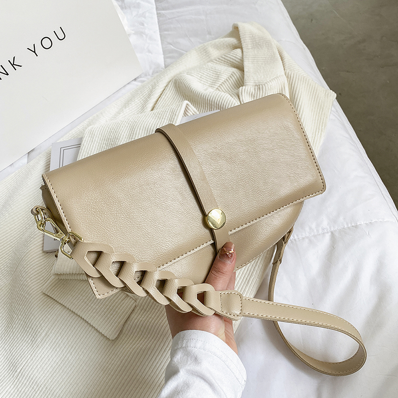 Borse a Tracolla In Morbida Pelle Pu Dal Design Speciale Per Donna Khaki - Shop at LoveMi