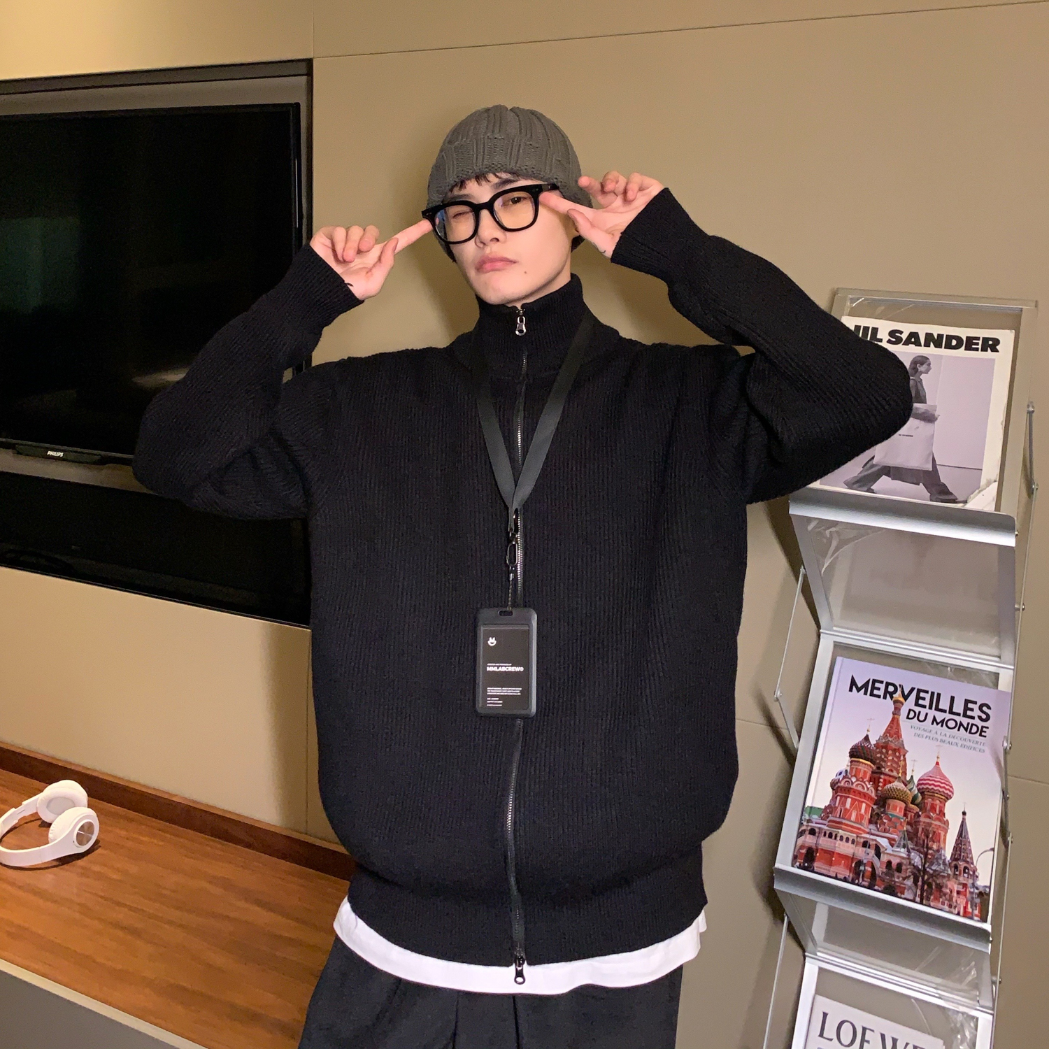 Engagement Moissanite Ring Womenkorean Style Spring And Autumn Sweater Knit Jacket Men