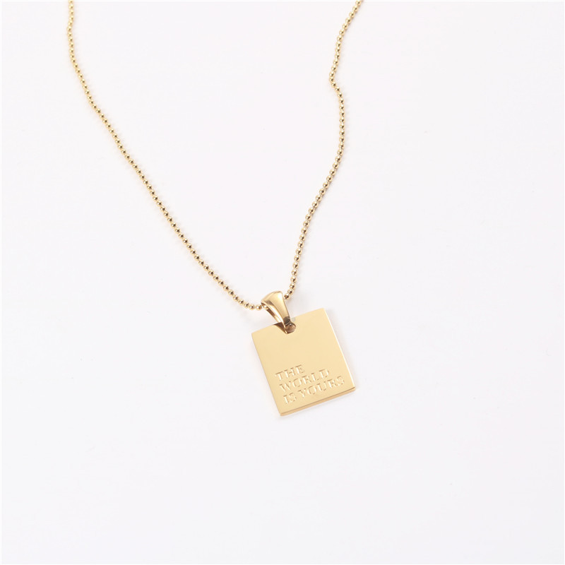 Cold Wind Ins Wind Proverbs English Necklace Square Brand