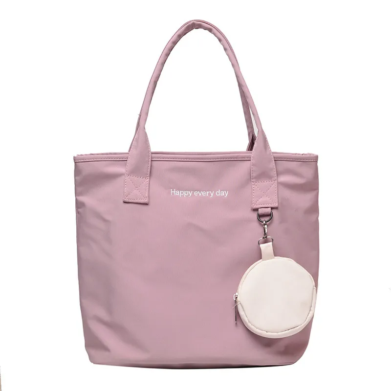 Spring Fashion Large-Capacity Nylon Tote Bag - Pink