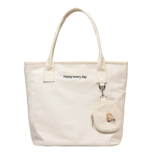 Spring Fashion Large Capacity Nylon Tote Bag White - Shop at LoveMi