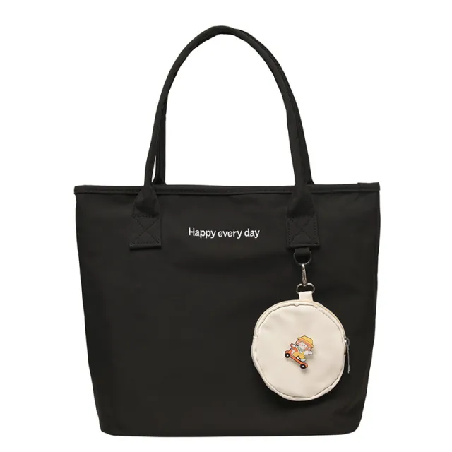 Spring Fashion Large Capacity Nylon Tote Bag Black - Shop at LoveMi