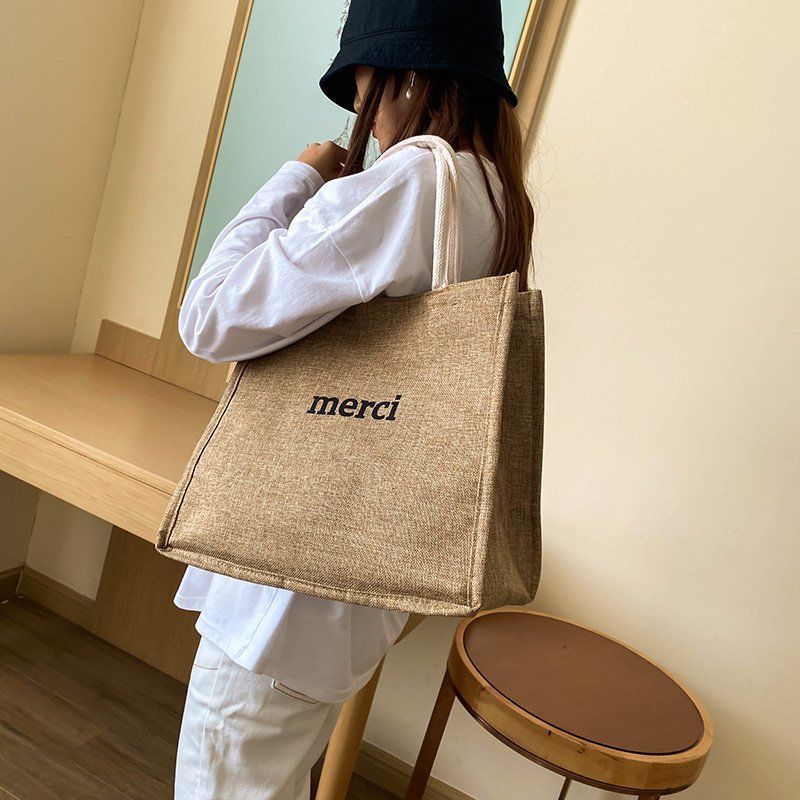 Simple Large Capacity Single Shoulder Canvas Bag