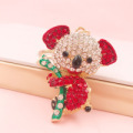 Cute Cartoon Metal Rhinestone Koala Keychain Red - Shop at LoveMi