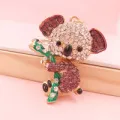 Cute Cartoon Metal Rhinestone Koala Keychain - Purple - View 1