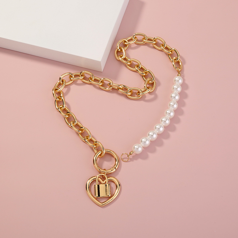 Love Adjustable Necklace Baroque Imitation Pearl Clavicle Chain